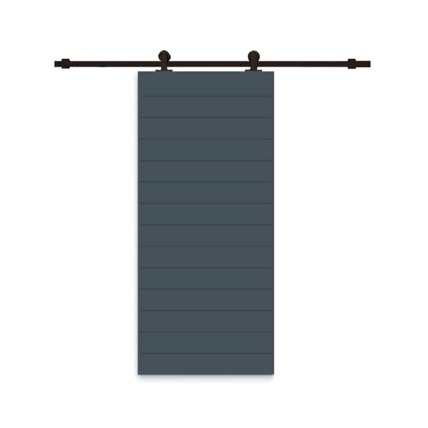 Calhome Paneled Manufactured Wood And Metal Barn Door With Installation